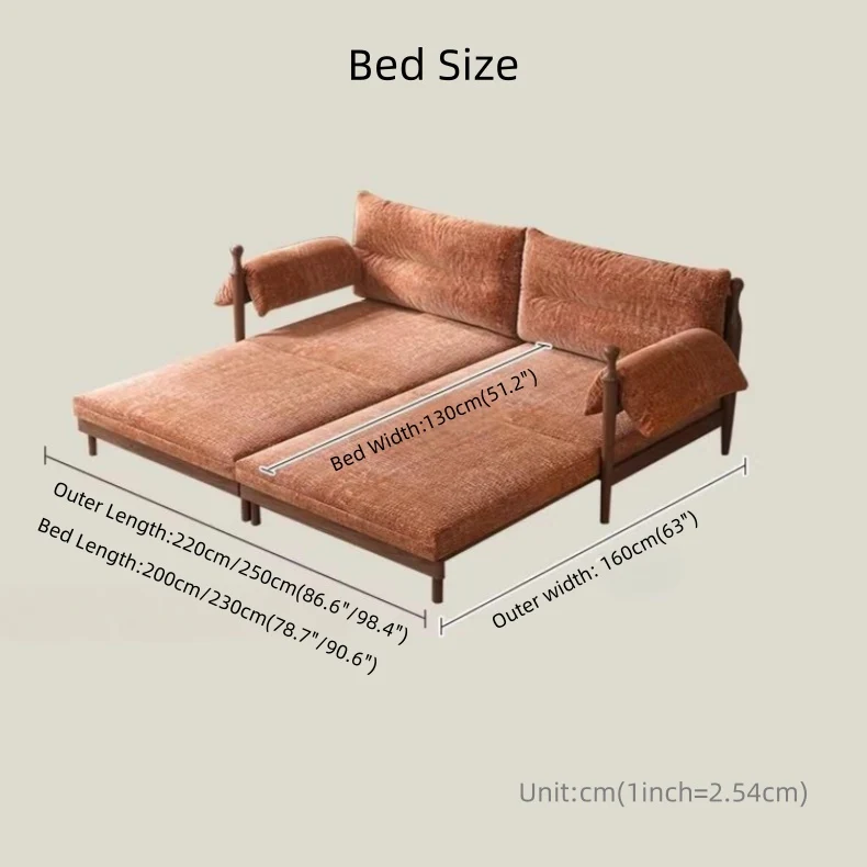 Sofá cama extraíble con estructura de madera de fresno macizo FENGYU