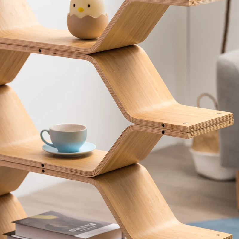 Estantes de almacenamiento hexagonales de madera de abedul con forma de panal de abeja