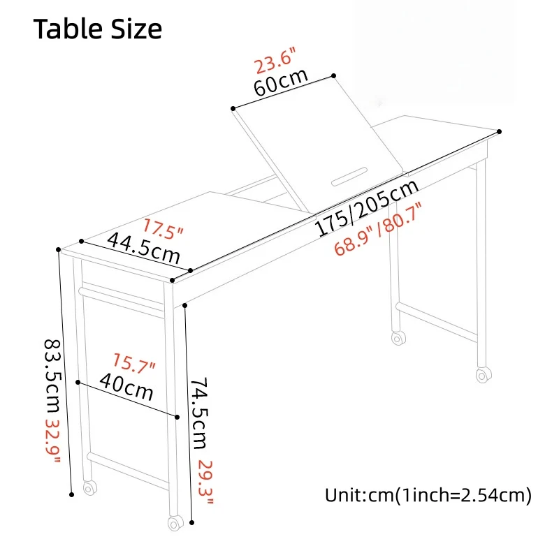 Mesa auxiliar para la cama con tablero inclinable y ruedas universales