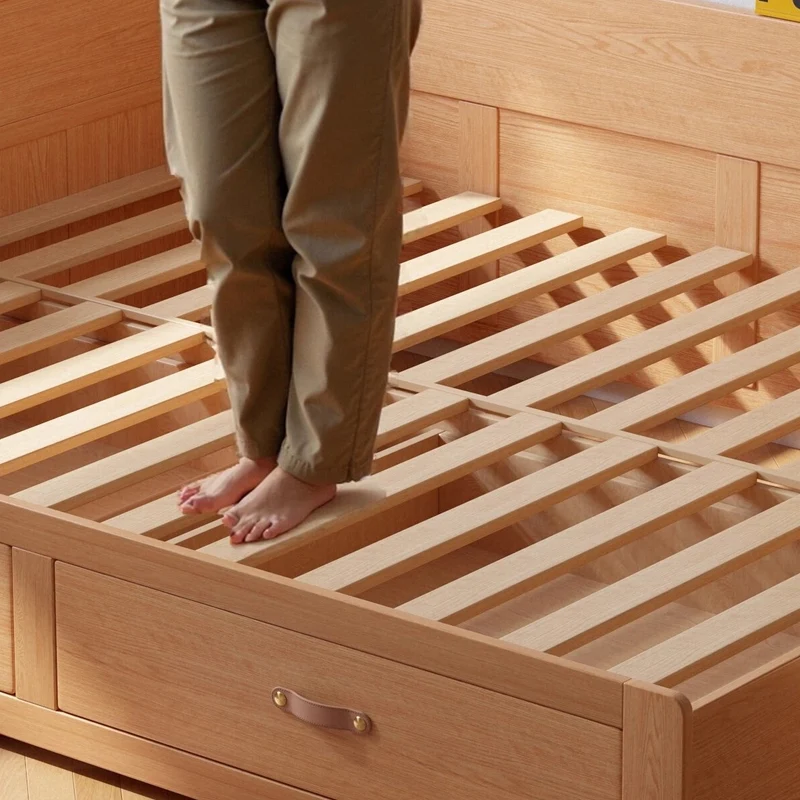 Sofá cama extraíble POLKA de madera maciza con cajones de almacenamiento debajo