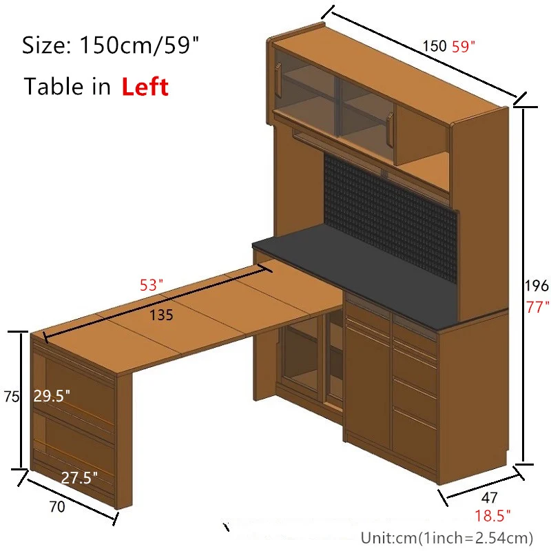 Aparador con mesa extensible