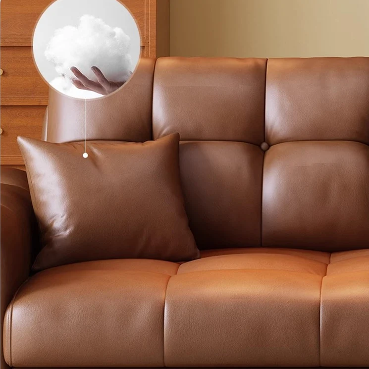 Sofá cama extraíble de tela de cuero retro con espacio de almacenamiento debajo