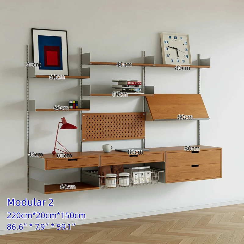 Estanterías modulares de aleación de aluminio para montaje en pared