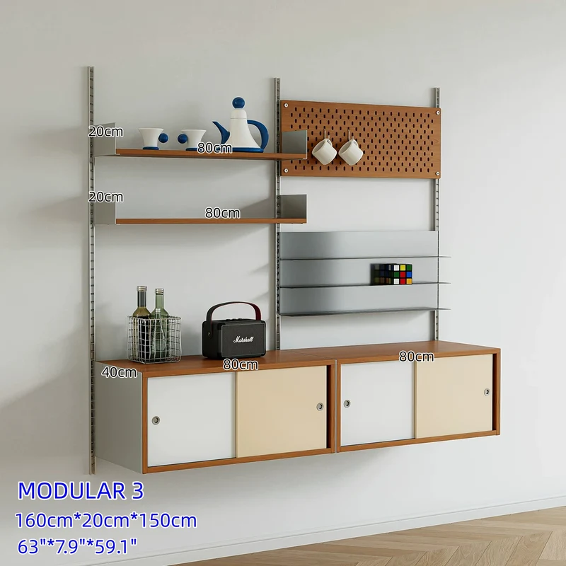 Estanterías modulares de aleación de aluminio para montaje en pared