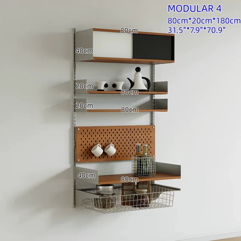 Estanterías modulares de aleación de aluminio para montaje en pared