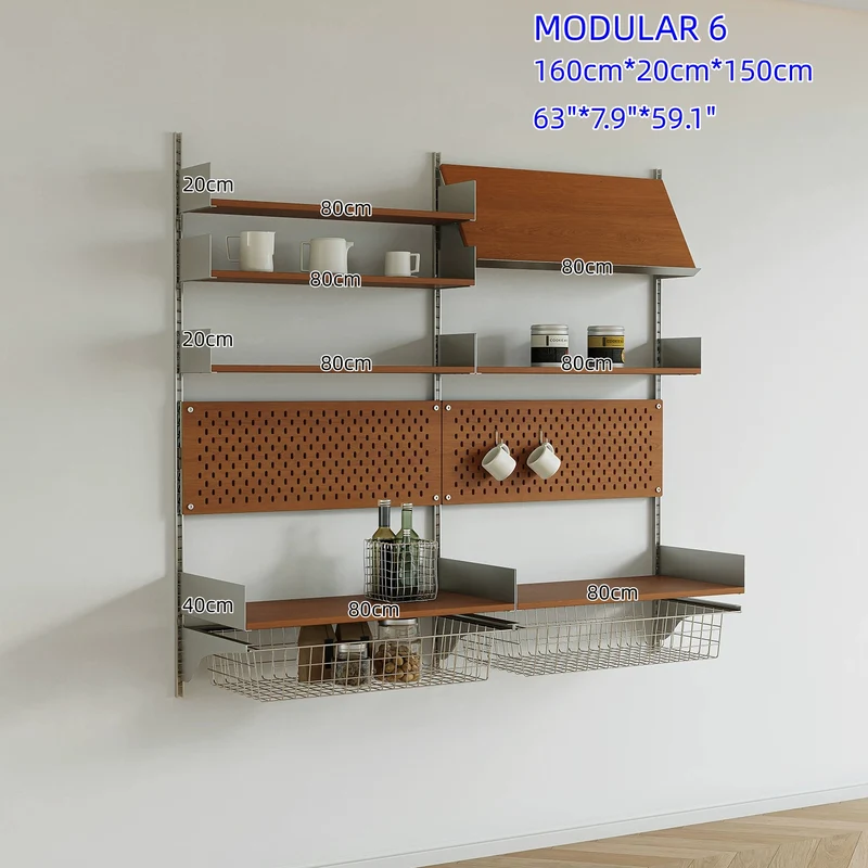 Estanterías modulares de aleación de aluminio para montaje en pared