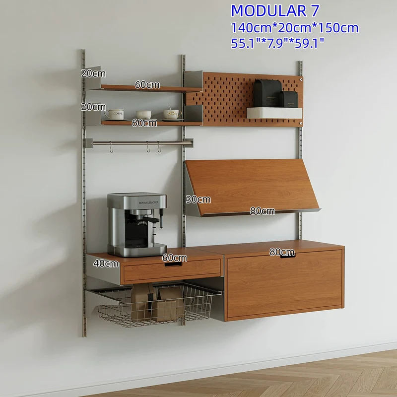Estanterías modulares de aleación de aluminio para montaje en pared