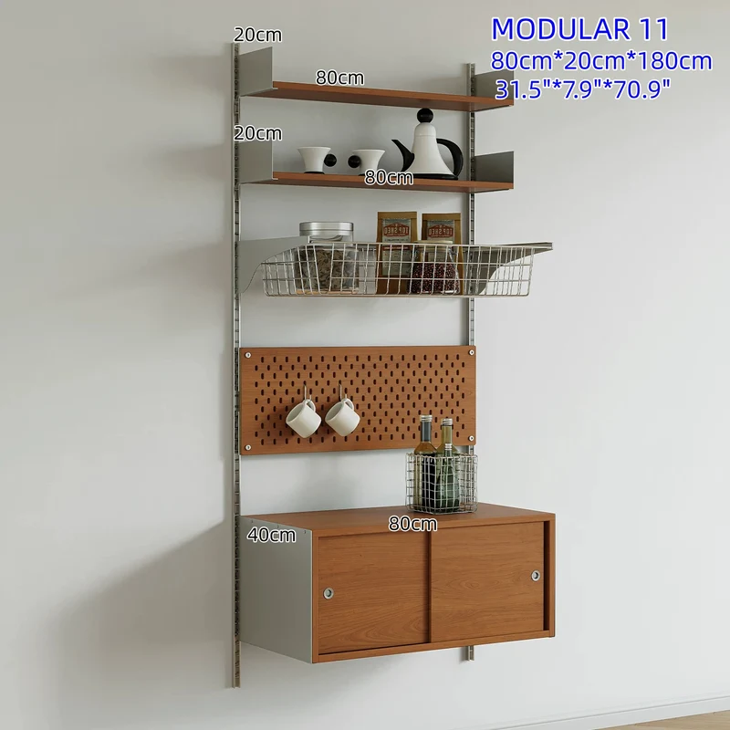 Estanterías modulares de aleación de aluminio para montaje en pared
