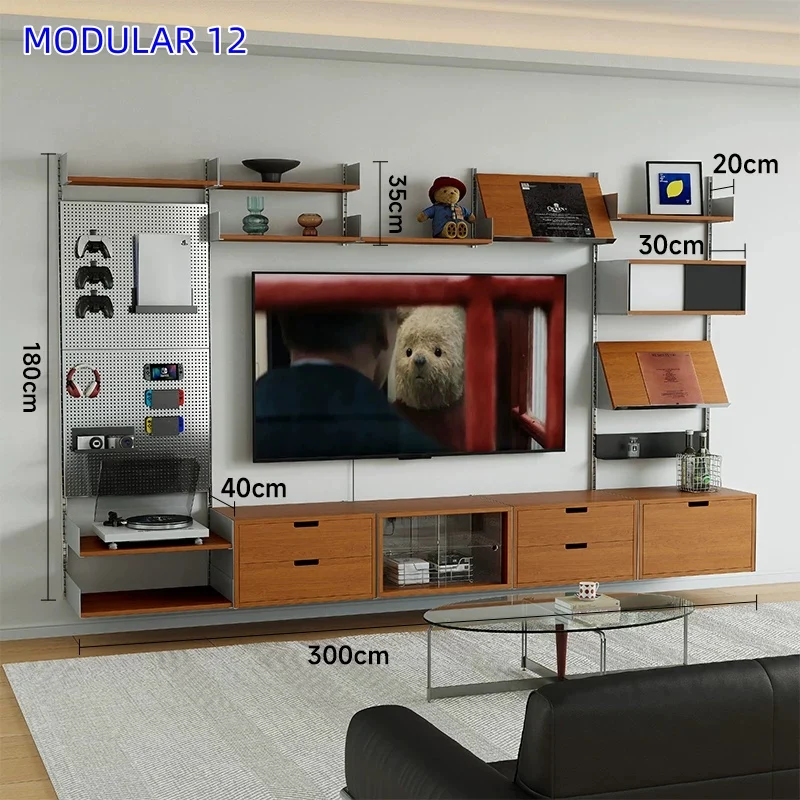 Estanterías modulares de aleación de aluminio para montaje en pared