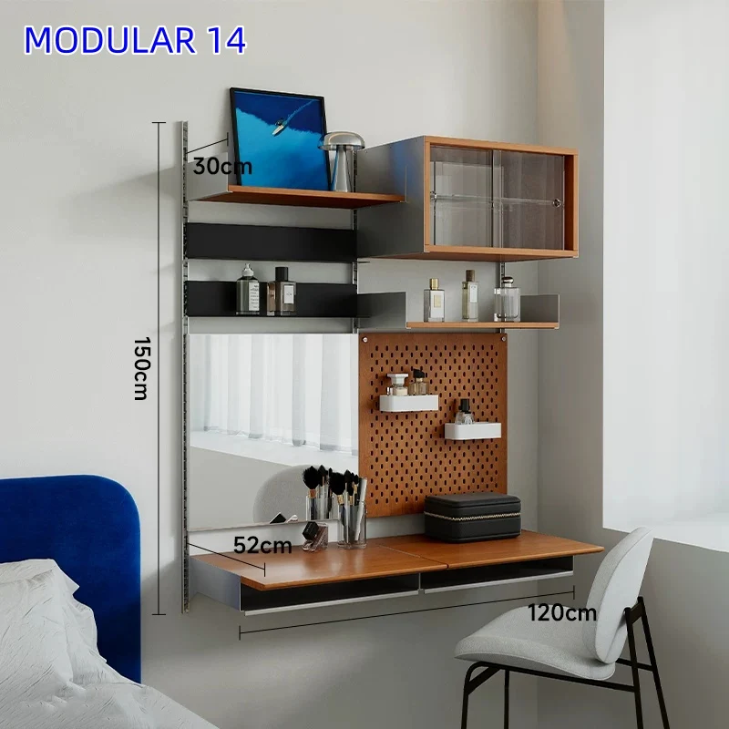 Estanterías modulares de aleación de aluminio para montaje en pared
