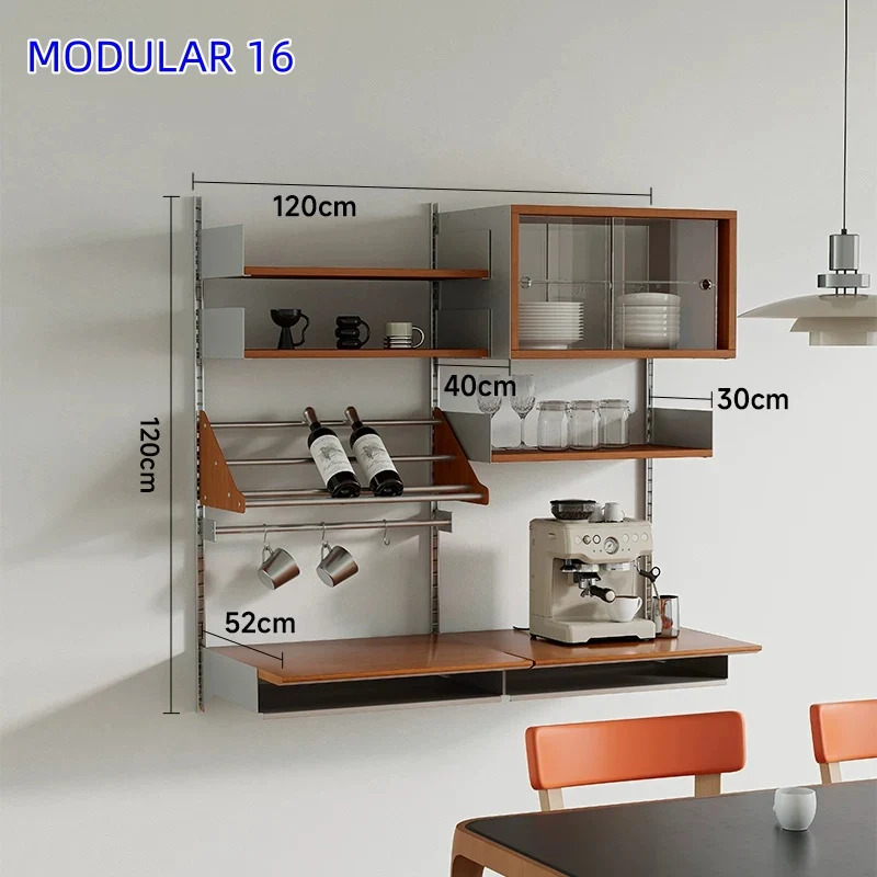 Estanterías modulares de aleación de aluminio para montaje en pared