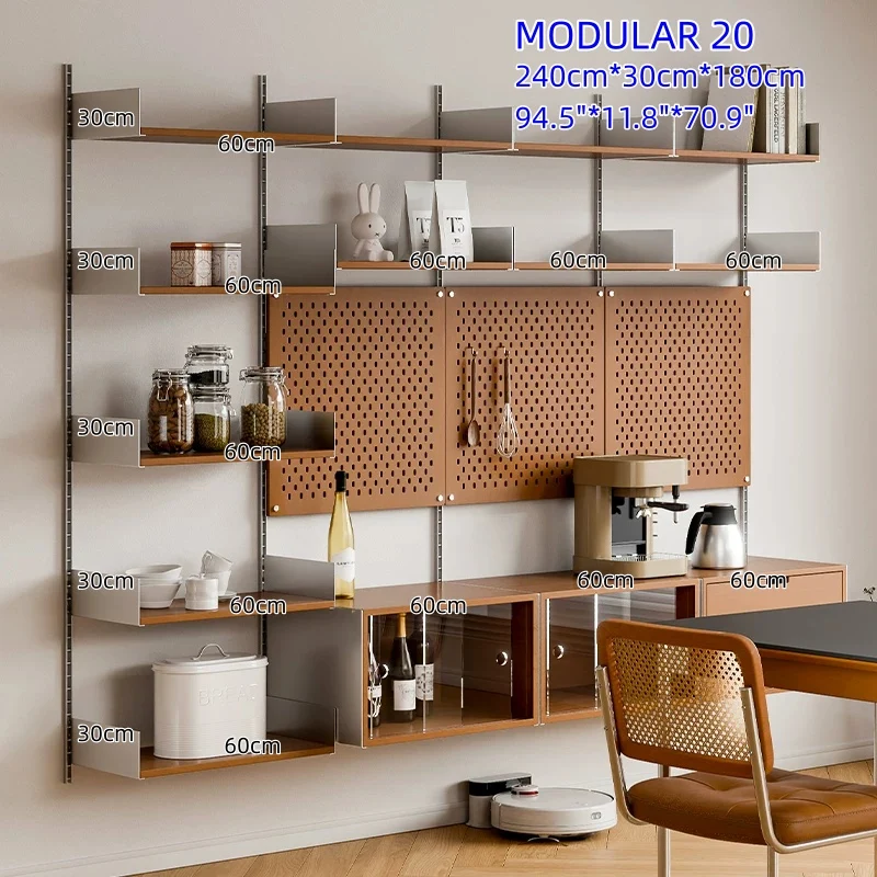 Estanterías modulares de aleación de aluminio para montaje en pared
