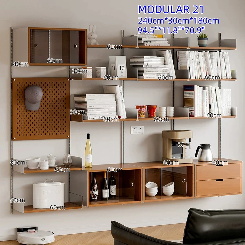 Estanterías modulares de aleación de aluminio para montaje en pared