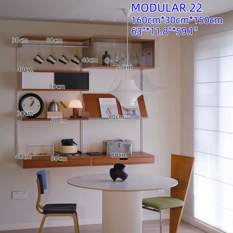 Estanterías modulares de aleación de aluminio para montaje en pared
