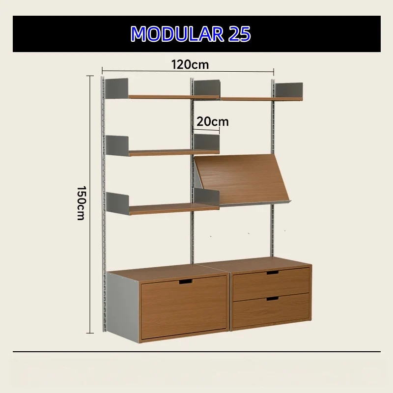Estanterías modulares de aleación de aluminio para montaje en pared