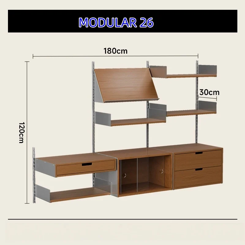 Estanterías modulares de aleación de aluminio para montaje en pared