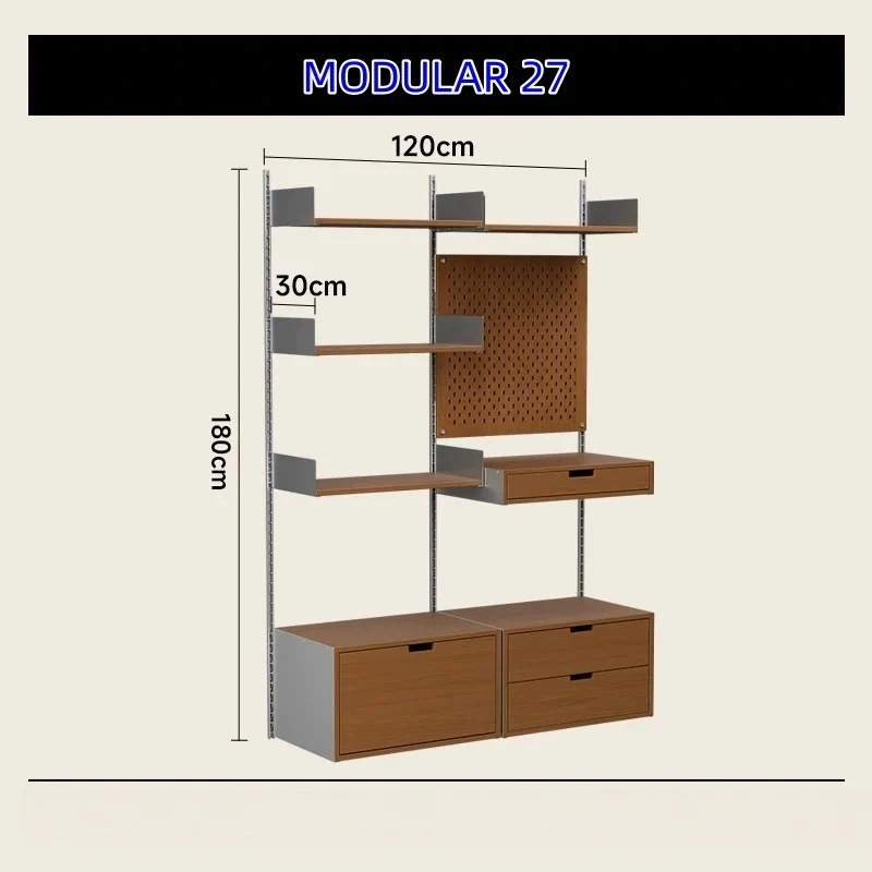 Estanterías modulares de aleación de aluminio para montaje en pared