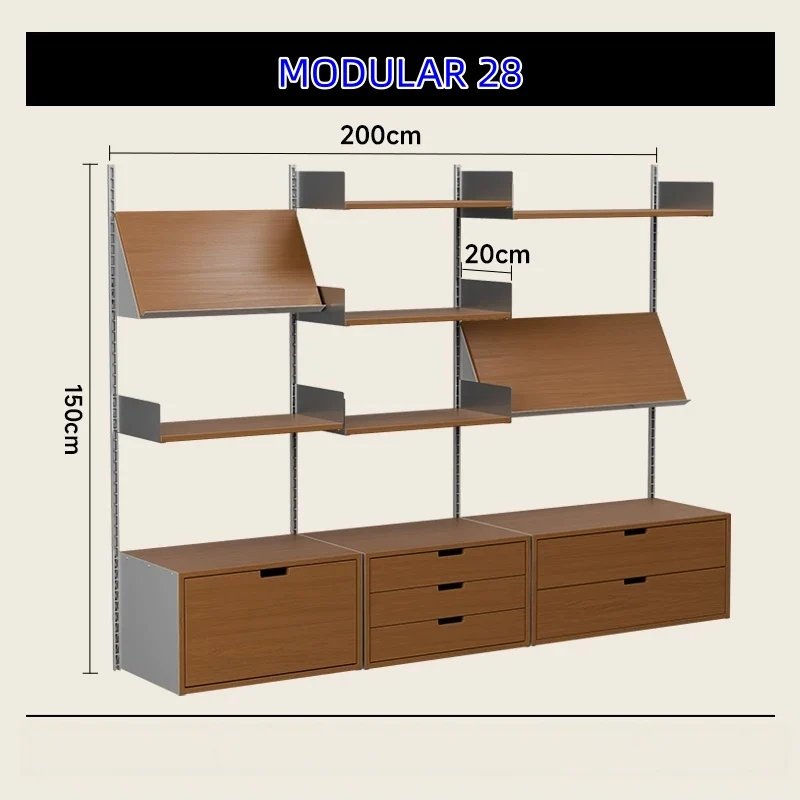 Estanterías modulares de aleación de aluminio para montaje en pared