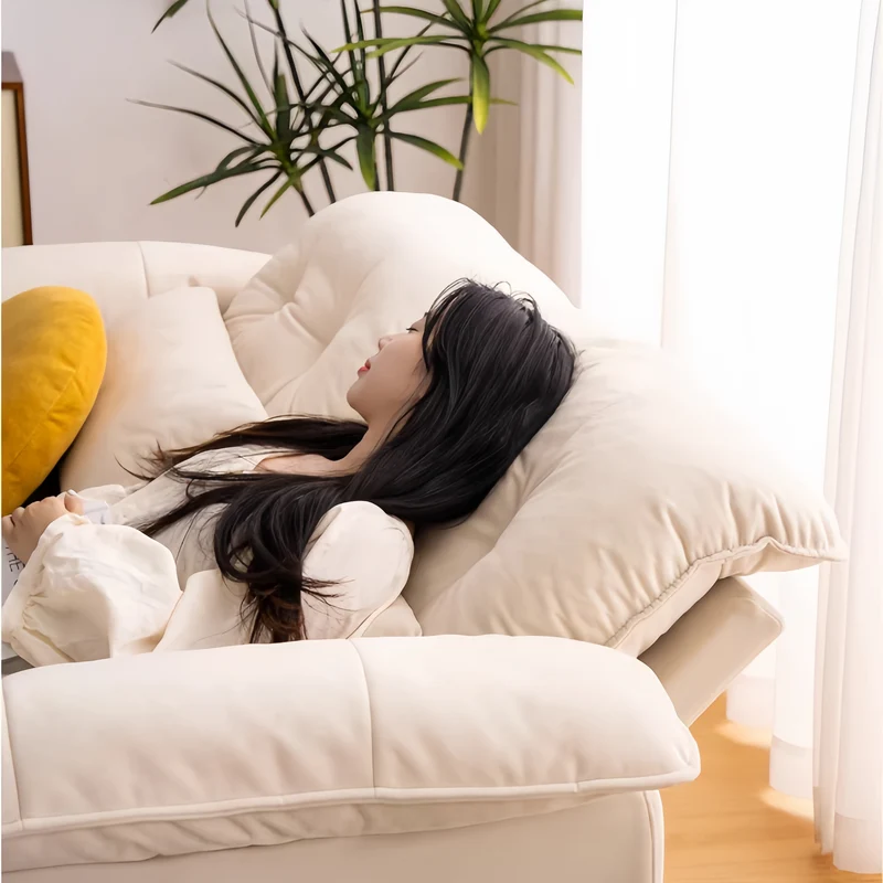 Sofá cama convertible FatCat de microfibra y terciopelo de gamuza con bolsillos laterales.