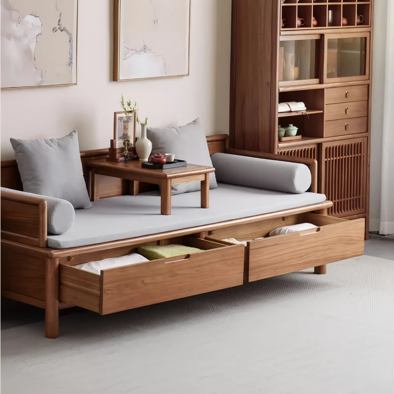 Cama Arhat 3 en 1 de madera maciza con cajones de almacenamiento debajo