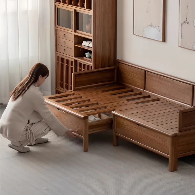 Cama Arhat 3 en 1 de madera maciza con cajones de almacenamiento debajo