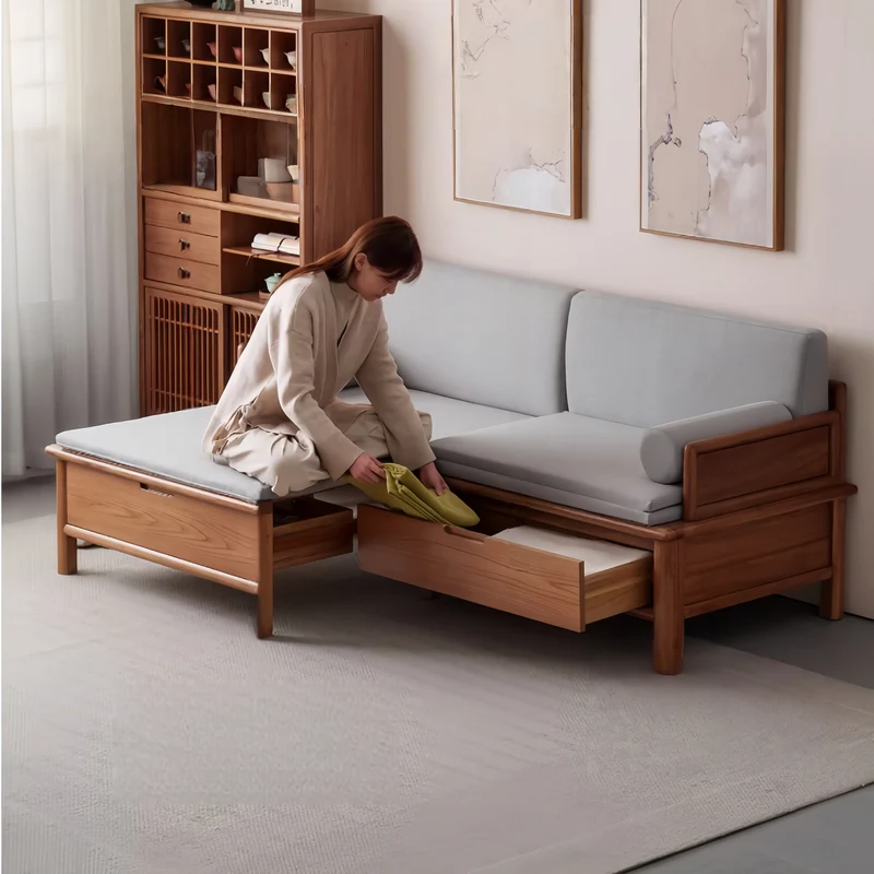Cama Arhat 3 en 1 de madera maciza con cajones de almacenamiento debajo