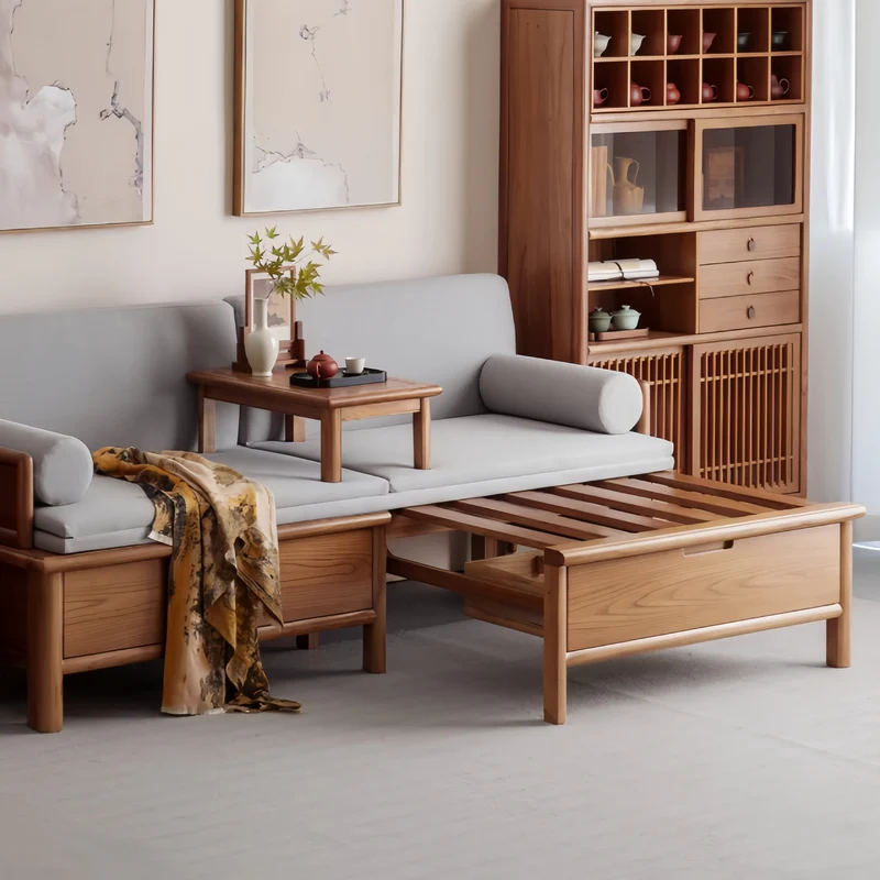 Cama Arhat 3 en 1 de madera maciza con cajones de almacenamiento debajo