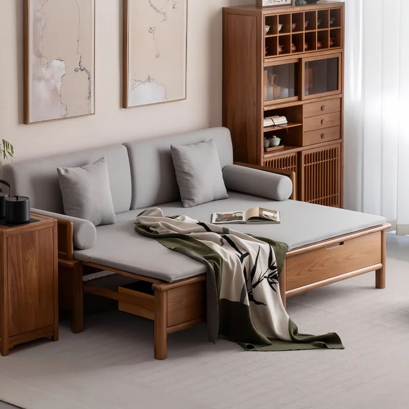 Cama Arhat 3 en 1 de madera maciza con cajones de almacenamiento debajo