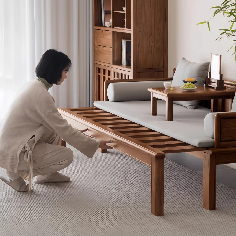 Cama Arhat 3 en 1 de madera maciza con cajones de almacenamiento debajo