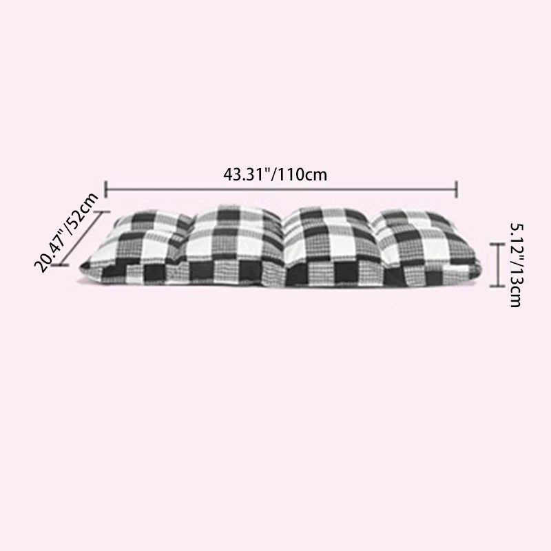 Modern Simplicity Cotton-linen Iron Rectangular Checkered Adjustable Backrest Lazy Chair Tatami For Living Room, Bedroom & Bay Window
