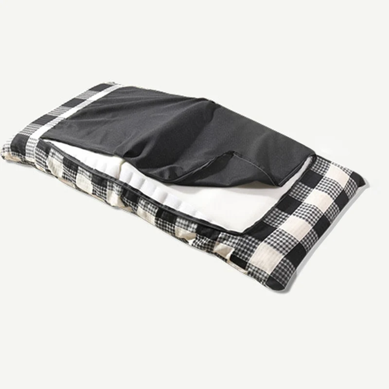 Modern Simplicity Cotton-linen Iron Rectangular Checkered Adjustable Backrest Lazy Chair Tatami For Living Room, Bedroom & Bay Window
