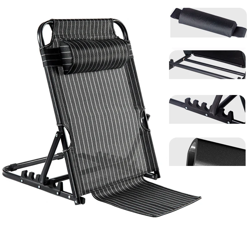 Modern Minimalist Oxford Fabric Textilene Fabric Iron Plastic Rectangular Back Chair With Adjustable Recline & Armrests For Living Room & Bedroom