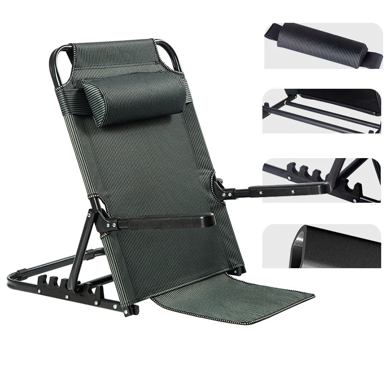 Modern Minimalist Oxford Fabric Textilene Fabric Iron Plastic Rectangular Back Chair With Adjustable Recline & Armrests For Living Room & Bedroom