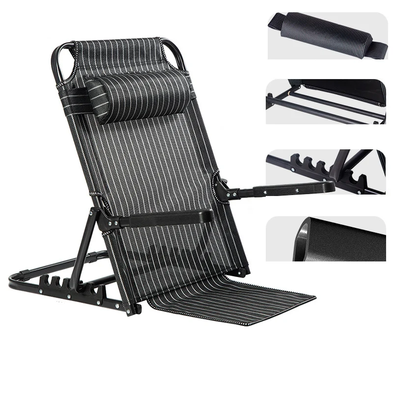Modern Minimalist Oxford Fabric Textilene Fabric Iron Plastic Rectangular Back Chair With Adjustable Recline & Armrests For Living Room & Bedroom