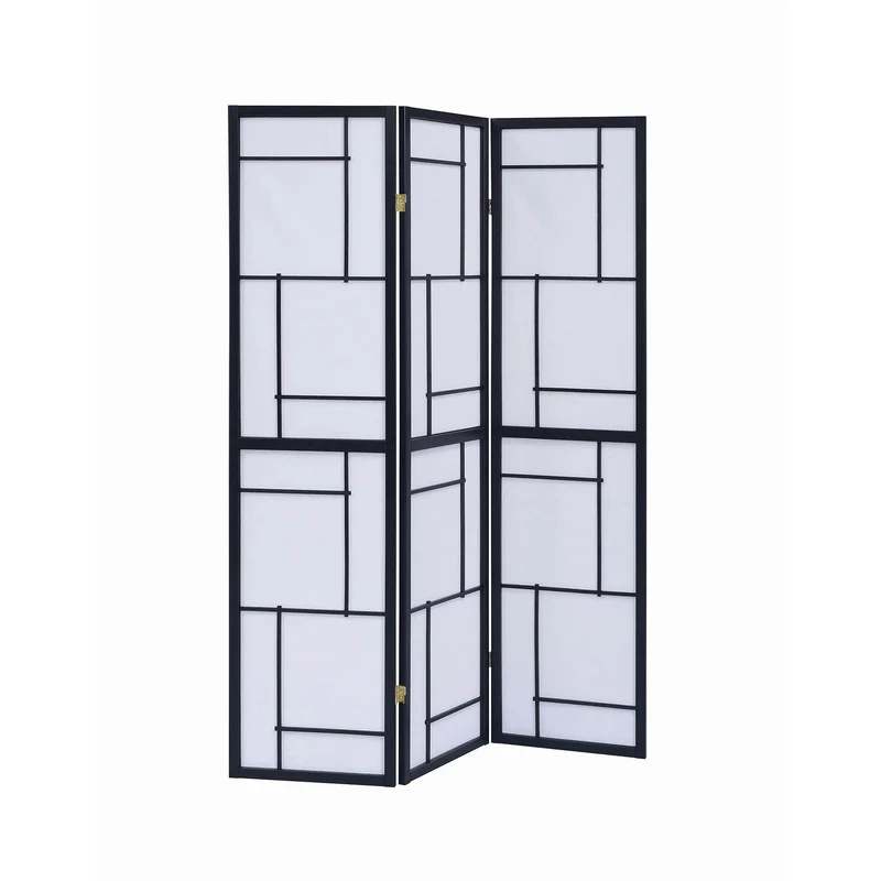 Coaster Furniture Damis 900102 3-Panel Room Divider Folding Shoji Screen - Black