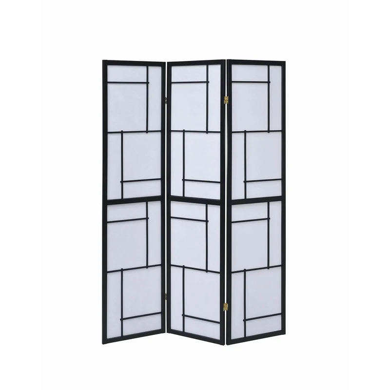 Coaster Furniture Damis 900102 3-Panel Room Divider Folding Shoji Screen - Black