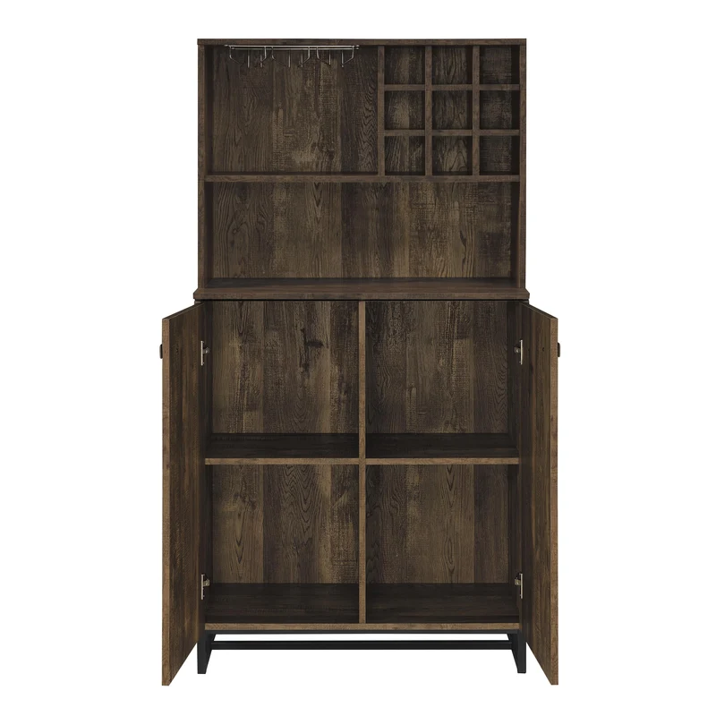 Coaster Furniture Mendoza 182082 2-door Home Bar Cabinet Wine Storage - Rustic Oak