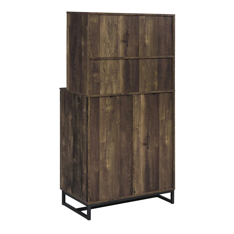 Coaster Furniture Mendoza 182082 2-door Home Bar Cabinet Wine Storage - Rustic Oak