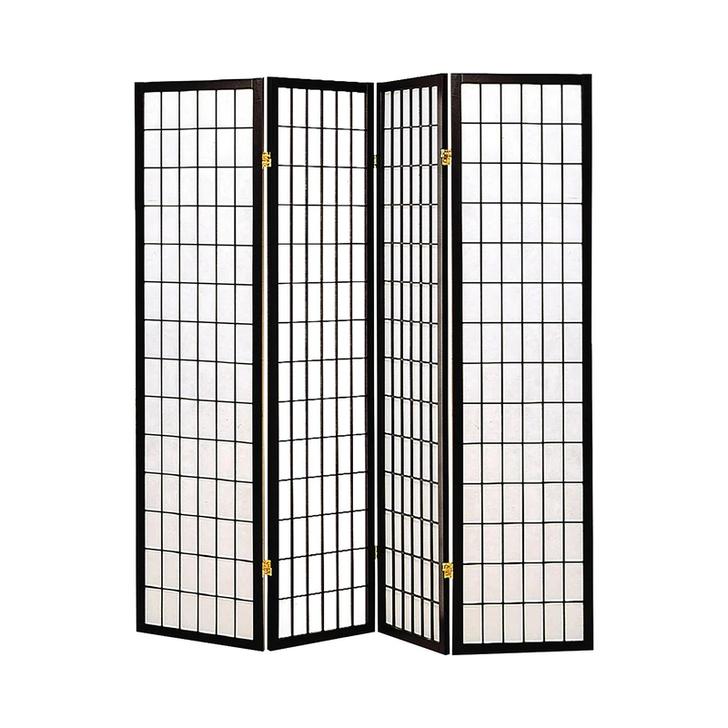 Coaster Furniture Roberto 4624 4-Panel Room Divider Folding Shoji Screen - Black