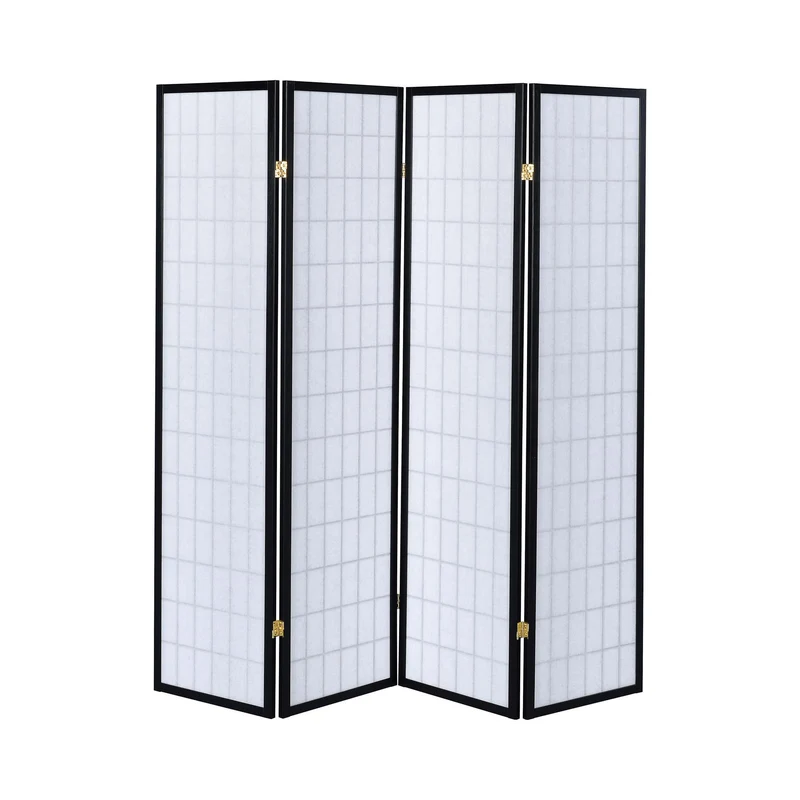Coaster Furniture Roberto 4624 4-Panel Room Divider Folding Shoji Screen - Black