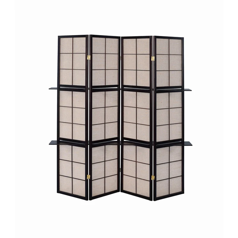 Coaster Furniture Iggy 900166 4-Panel Room Divider Folding Shoji Screen - Cappuccino