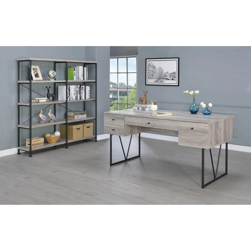 Coaster Furniture Analiese 801999 63-inch 4-Drawer Writing Desk - Grey Driftwood