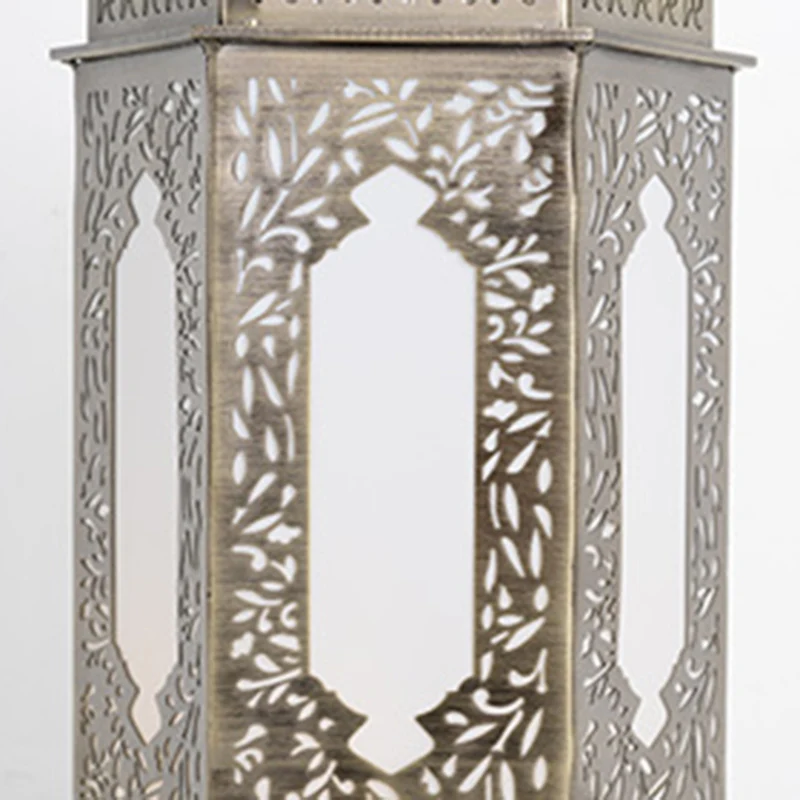 Traditional Chinese Hollow Carved Palace Zinc Alloy 1-Light Table Lamp For Bedroom