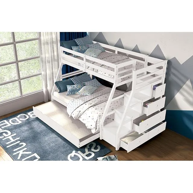 Furniture of America Ellington FM-BK611WH Twin/Full Bunk Bed