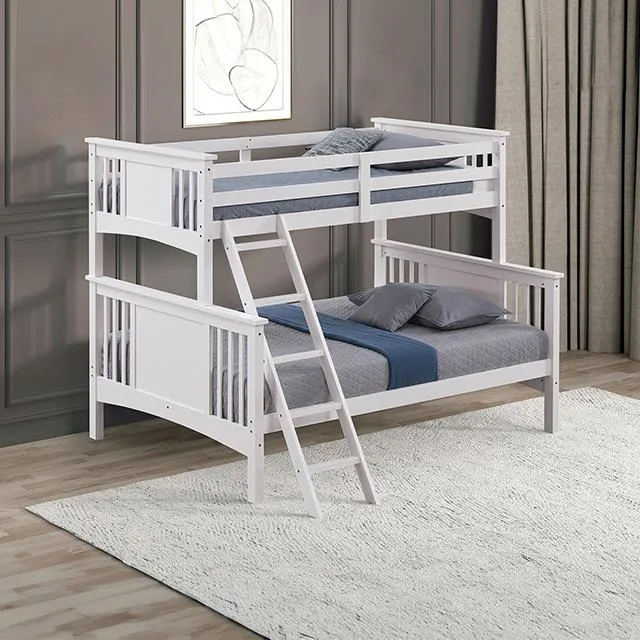 Furniture of America Spring Creek FM-BK602F-WH Twin/Full Bunk Bed