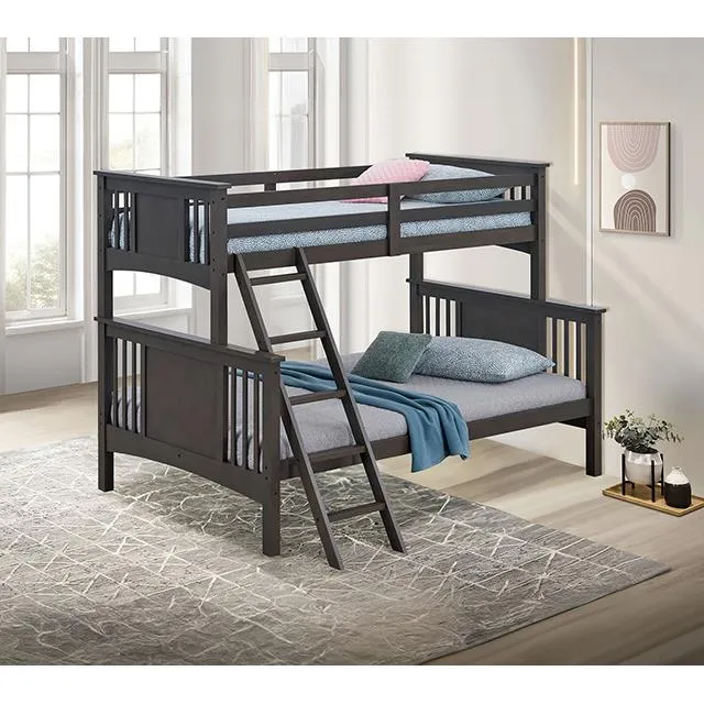 Furniture of America Spring Creek FM-BK602F-GY Twin/Full Bunk Bed