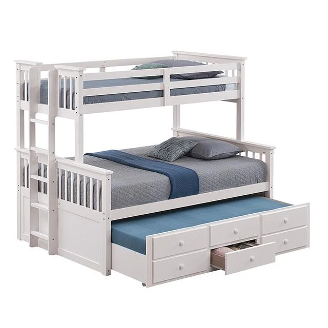 Furniture of America University FM-BK458F-WH Twin/Full Bunk Bed