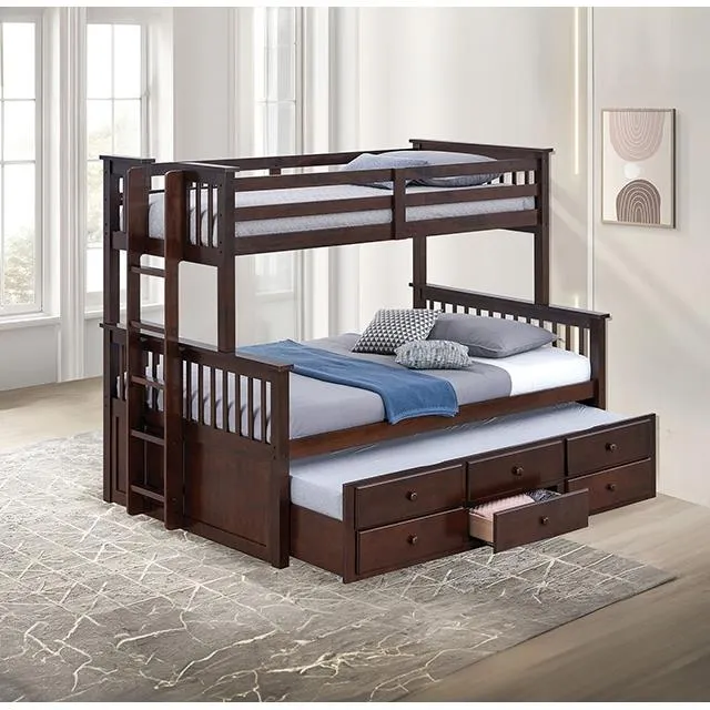 Furniture of America University FM-BK458F-DW Twin/Full Bunk Bed