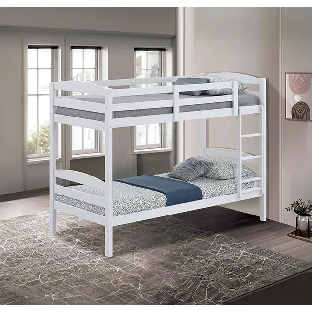 Furniture of America Finsbury FM-BK110WH-T Twin Twin Bunk Bed