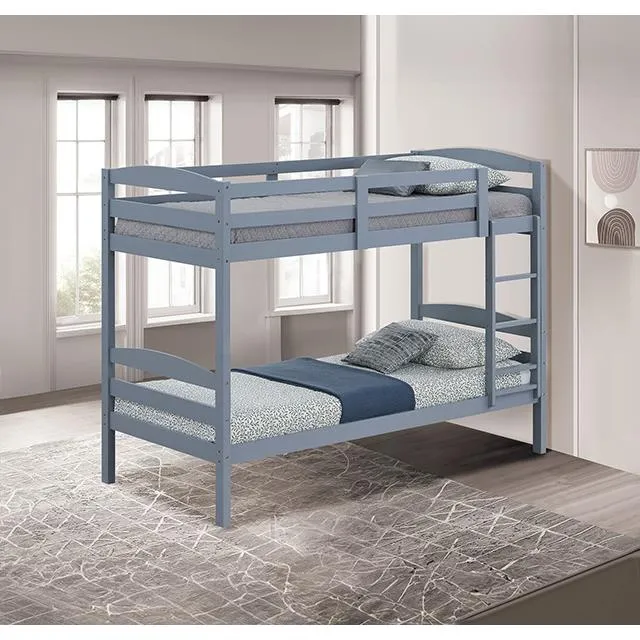 Furniture of America Finsbury FM-BK110GY-T Twin Twin Bunk Bed